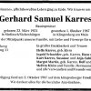 Karres Gerhard 1921-1987 Todesanzeige